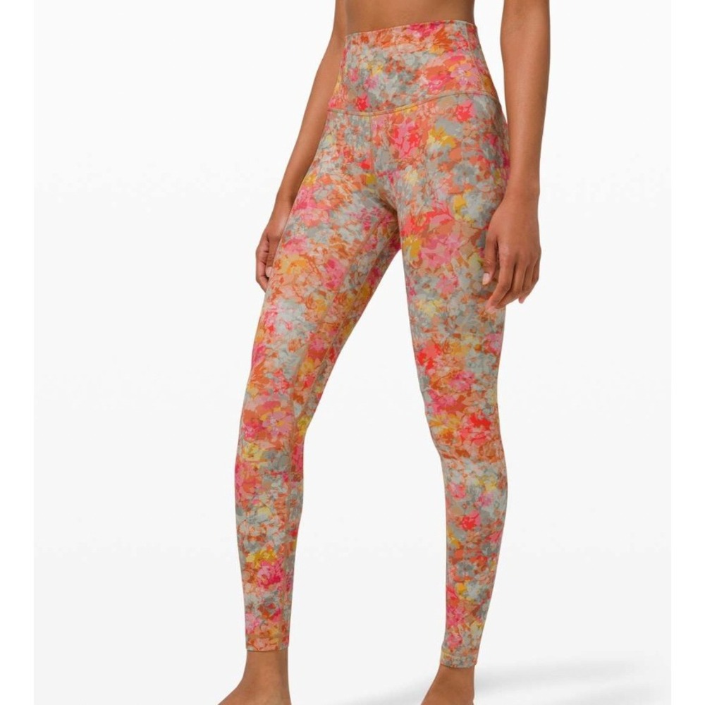 Lululemon Inflorescence Multi Align 28" Leggings Athleisure Pickleball Yoga Gym